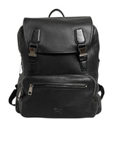 Dolce & Gabbana Black Palermo Backpack Hammered Calfskin Leather Bag